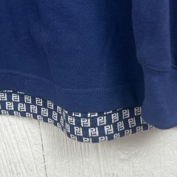 Phatfarm shirt men’s XL Polo Navy Blue with lots of detail. 90s Y2K Hip-Hop Def - Picture 5 of 9